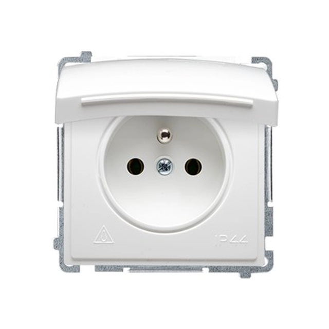 Prise de terre unique IP44 avec volets BMGZ1BZ.01/11 Module blanc de base