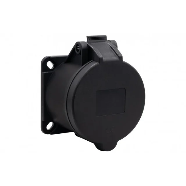 Prise panneau droite 32A/5P 380V-415V /FE/ IP44 noir F7.0170