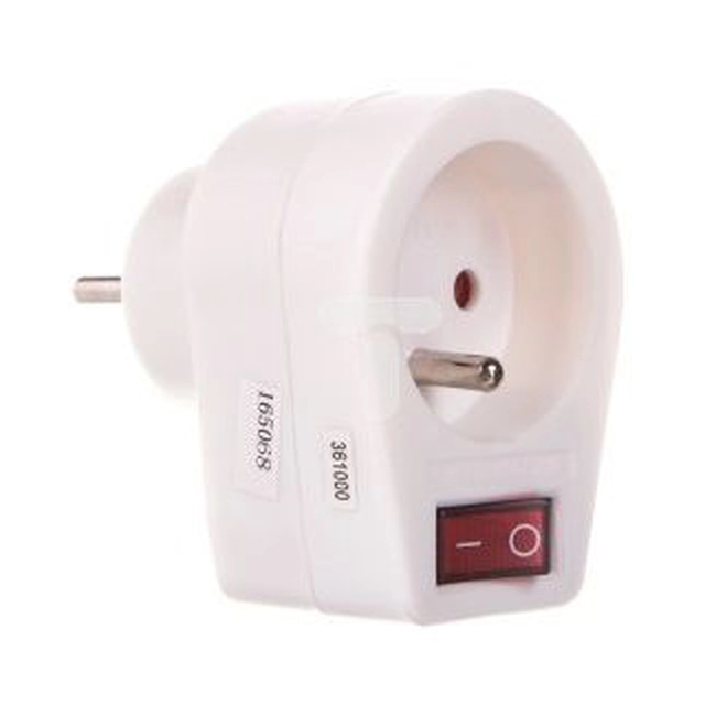 Prise-prise Emos avec interrupteur 10/16A 250V 2P+Z blanc (P0027)