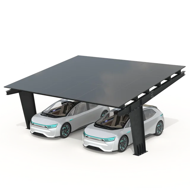 Přístřešek pro auto s fotovoltaickými panely – model 01 (2 sedadel)