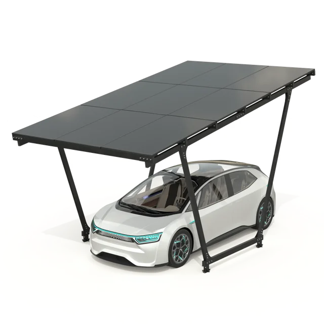 Prístrešok na auto s fotovoltaickými panelmi - Model 02 (1 sedadlo)