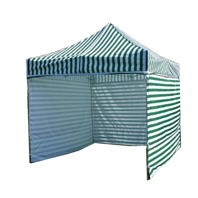 PRO STEEL garden tent 3 x 3 - green and white stripes