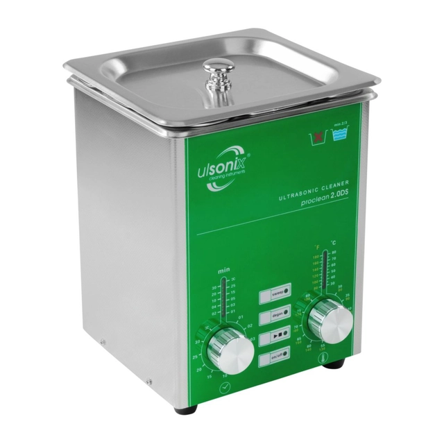 PROCLEAN ultrasone reiniger 2.0DS ONTGAS VEEG capaciteit 2L