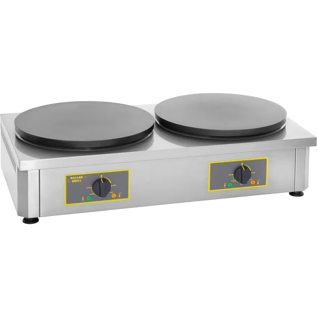 Professional Electric Enameled Double Pancake Maker Ø40 2x 3600w Roller Grill