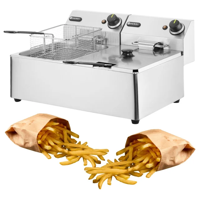 Professional Electric Fryer Gastronomic 2x6L 6600W Hendi 205853