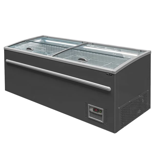 Professional Glass Chest Freezer 621L 2100x850x870mm