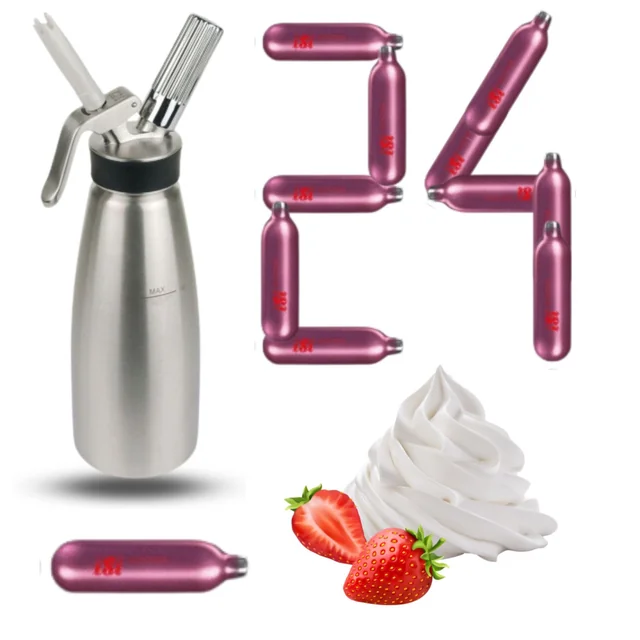 Professional Whipped Cream Siphon Decorator iSi 1l + 24 Cartridges N2o Stalgast 500101