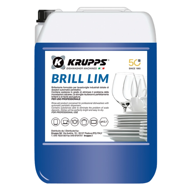 Professioneel vloeibaar glansspoelmiddel KRUPPS 2x5 kg | BRILL LIM