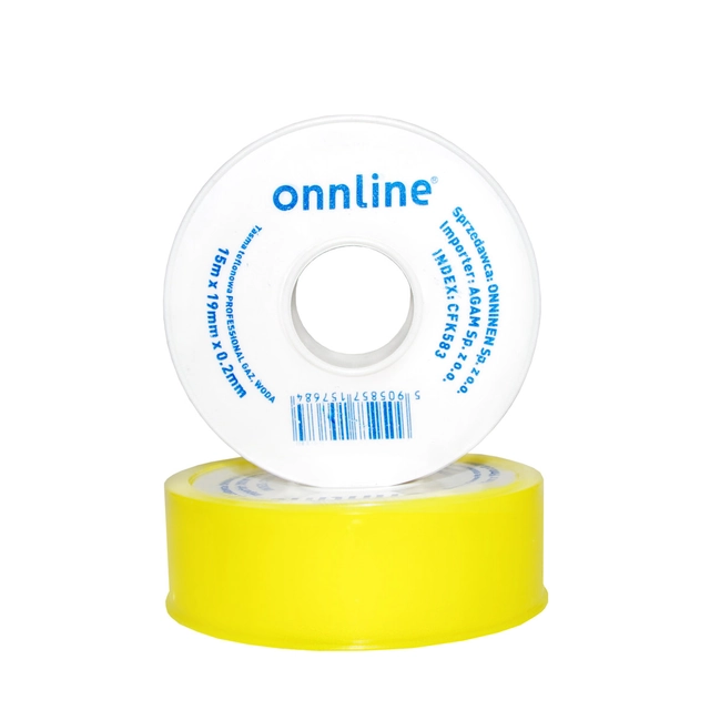 PROFESSIONEL teflontape 15m x 19mm x 0,2mm GAS, VAND Online