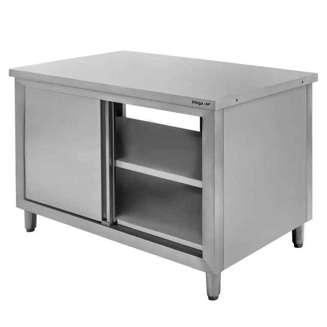 Professionele centrale gastronomietafel met kast 120x70x85