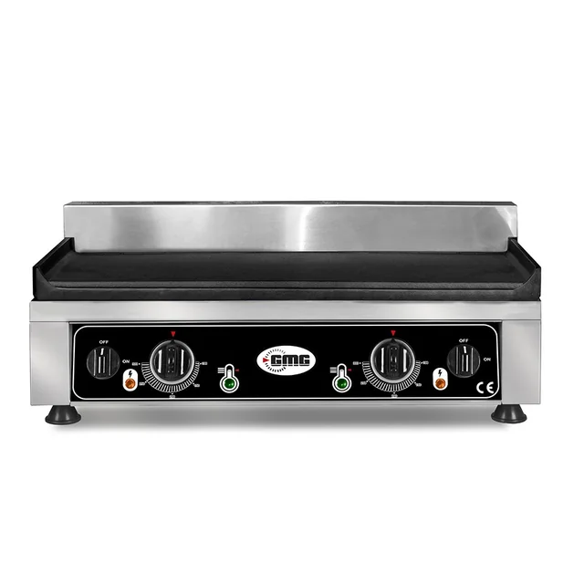 Professionell slät grillplatta - 52 x 24 cm - 2 oberoende värmezoner - GMG GP5530G