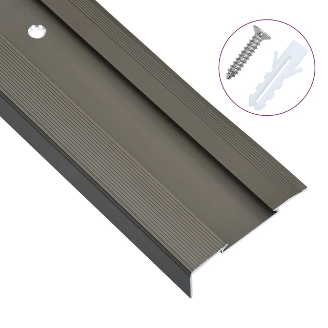 Profiles for stairs, 15pcs., Brown, 90cm, aluminum, l-shaped