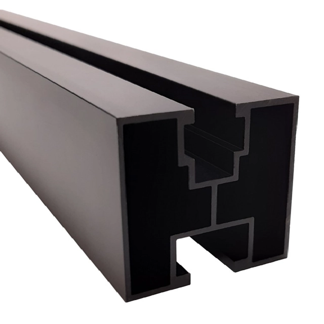 Profilo di montaggio in alluminio 40x40 bullone esagonale mm L:2200mm nero