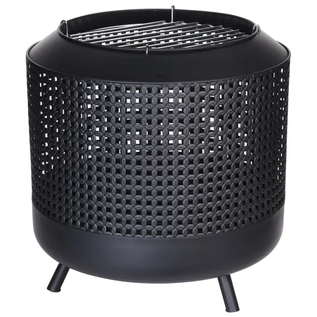 ProGarden Brasero avec grille grill, 50x51 cm, noir