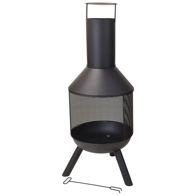 ProGarden Estufa redonda con chimenea, metal, 116 cm