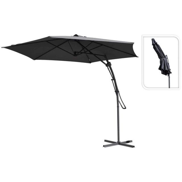 ProGarden Hanging umbrella, dark grey, 300 cm