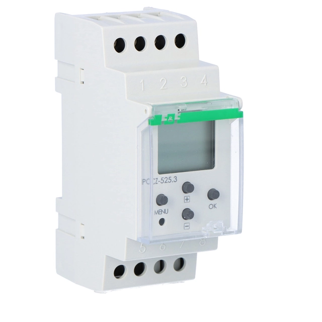 Programmable timer PCZ-525 astronomical with night break, NFC, contacts:1P, I=16A, 24÷264V AC/DC,2 modules