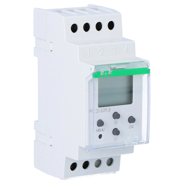 Programmierbarer Timer PCZ-529 jährliche NFC,styk:1P, I=16A, 24÷264V AC/DC,2 Module