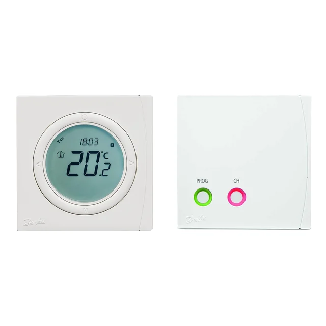 Programovateľný izbový termostat Danfoss, TP5001RF+RX1-S bezdrôtový