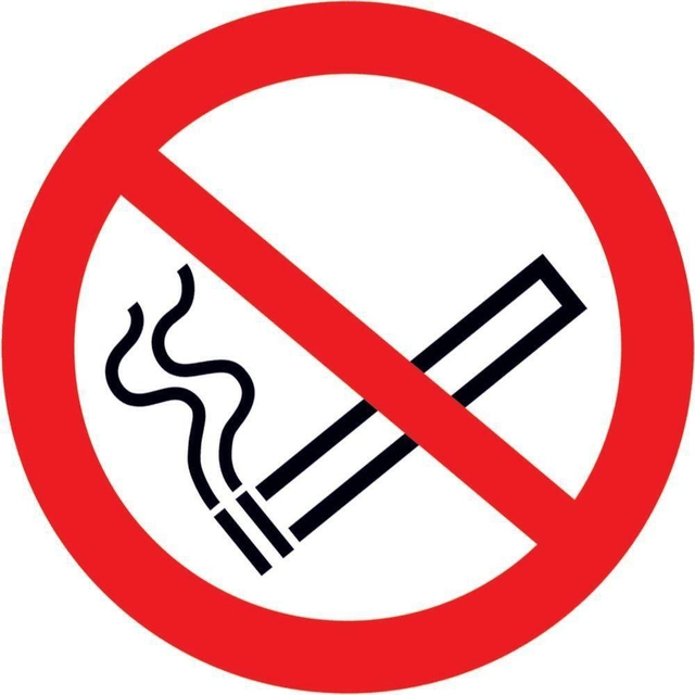 Prohibition sign, foil, No smoking, diameter 50 mm, 6 pcs.