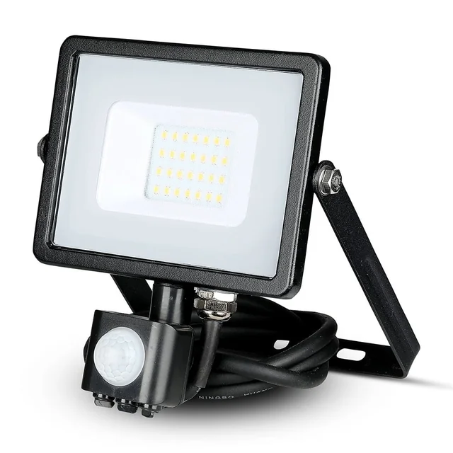 Proiectoare LED rotative cu senzor PIR - Samsung - IP65 - Negru - 20W - 1600 Lumeni - 3000K - 5 ani