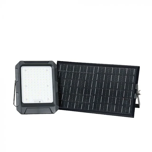 Proiettore LED solare 1800lm, Batteria esterna 12Ah, Colore 4000K