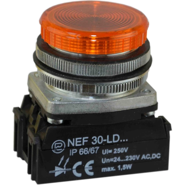 Promet Lampada di segnalazione 30mm gialla 24 - 230V AC / DC (W0-LDU1-NEF30LD G)