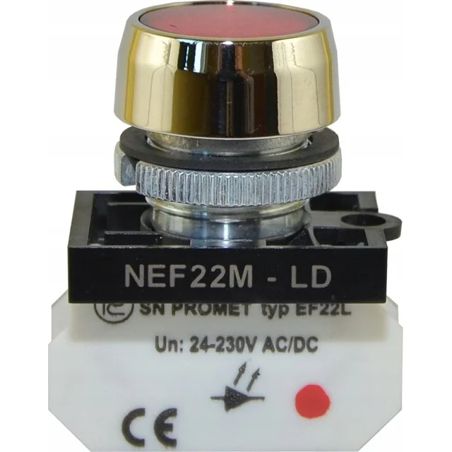 Promet Lampka NEF22 metalowa płaska czerwona W0-LD-NEF22MLD C