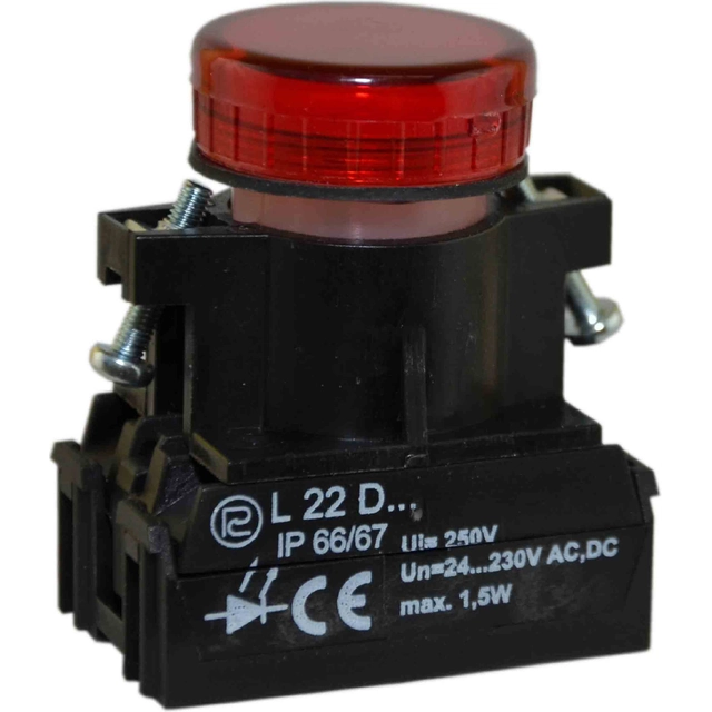 Promet Lampka signalizacyjna 22mm czerwona 24 - 230V AC / DC (W0-LDU1-L22D C)