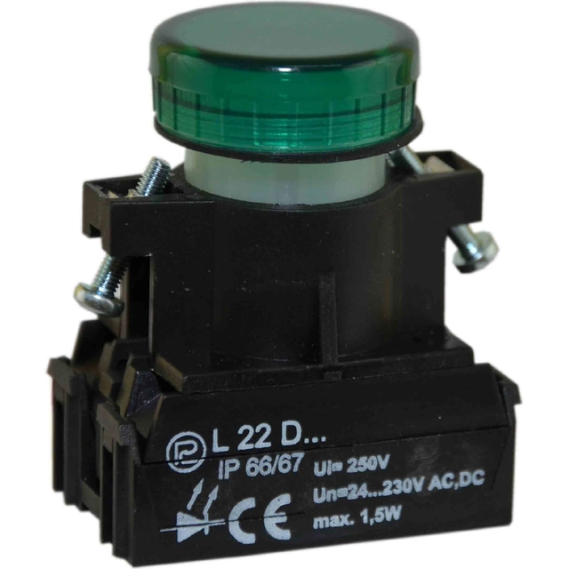 Promet Señal luminosa 22mm verde 24 - 230V AC / DC (W0-LDU1-L22D Z)