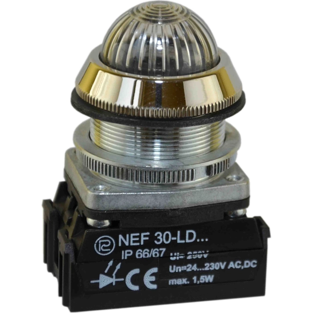 Promet Signaallamp 30mm wit 24 - 230V AC / DC (W0-LDU1-NEF30LDS B)