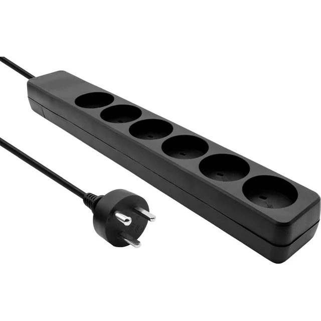 ProXtend Danish IT Power Strip 6-way 6 aljzatok 1 m fekete (KIT6-KIT01B)