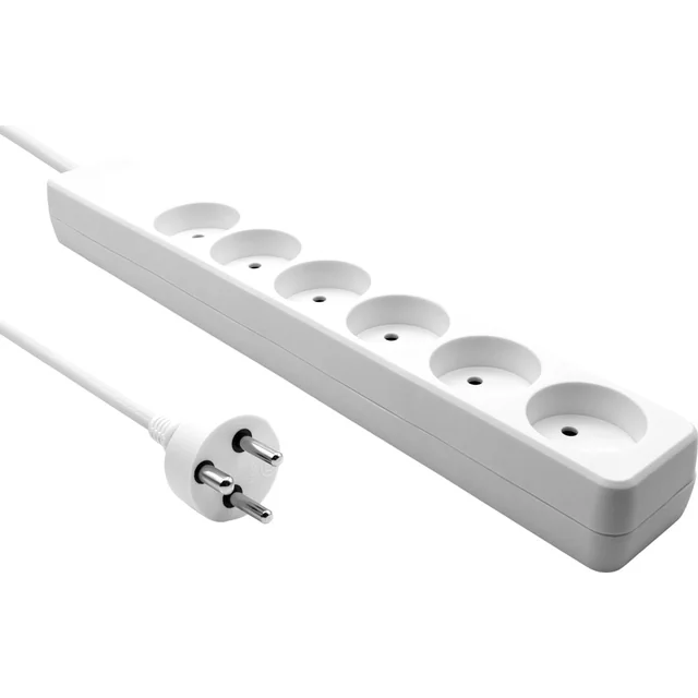 ProXtend Danish Power Strip 6 gniazd 1 m biała (K6-K01W)