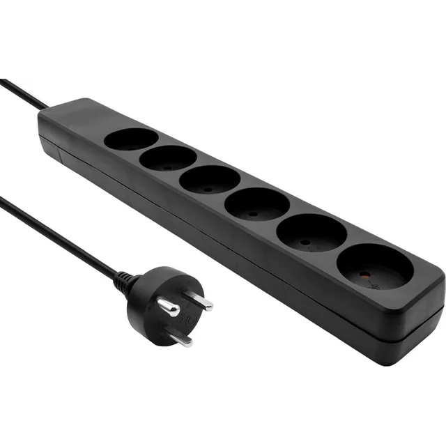 ProXtend dánsky Power Strip 6 zásuvky 1 m čierna (K6-KIT01B)