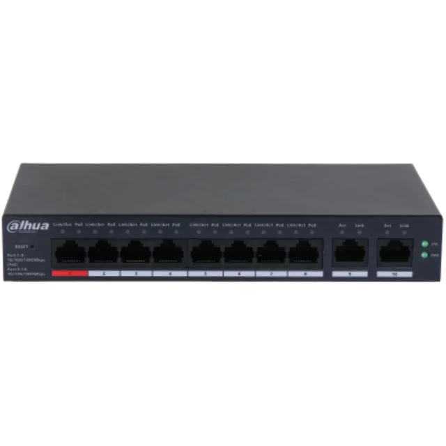 Przełącznik 10 Porty Gigabit 8 Porty PoE z zarządzaniem Dahua - CS4010-8GT-110