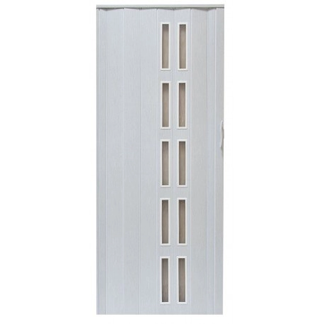Πτυσσόμενη πόρτα 005S-49-80 λευκή δρυς ματ 80 cm