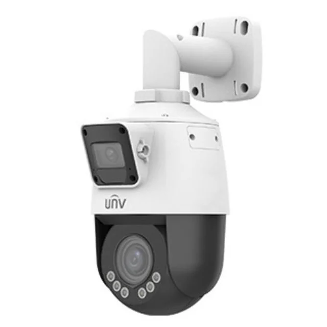 PTZ IP Camera 4X, Dual-Lens, 2x2MP, IR 50M, White Light 10m, Microphone, Speaker, PoE, VCA, Lighthunter - UNV IPC9312LFW-AF28-2X4