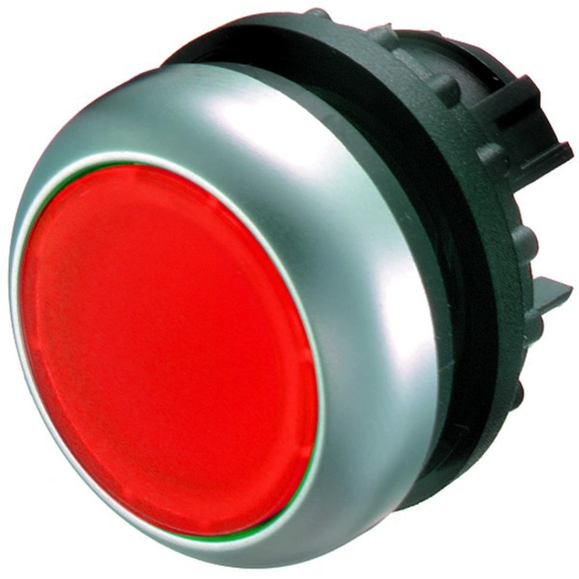 Pulsante M22-DL-R rosso piatto illuminato con ritorno momentaneo