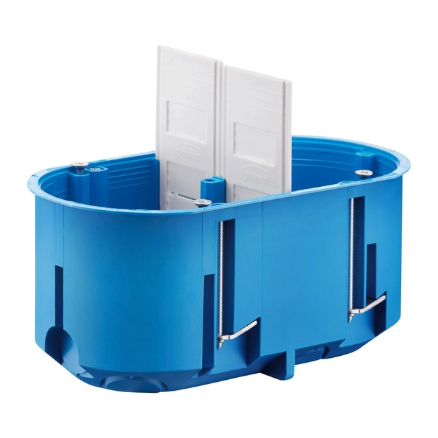 Puszka podtynkowa gips, głęboka, niebieska, multibox P 2x60D