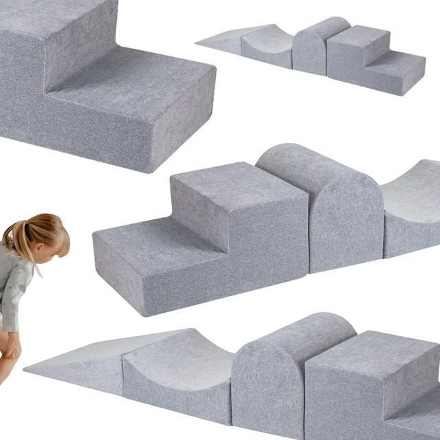 Putplasčio rinkinys 4-Elementowy Veliūriniai minkšti blokai Žaidimų aikštelės sėdynės