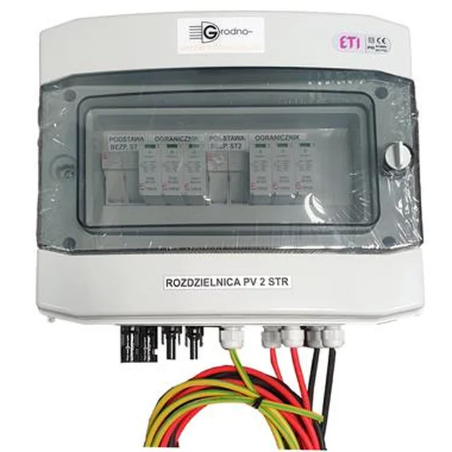 PV DC SWITCHBOARD 2 SECTIONS 2X PV LIMITER ETI T1+2 1000V DC, 2X ETI FUSE SWITCH