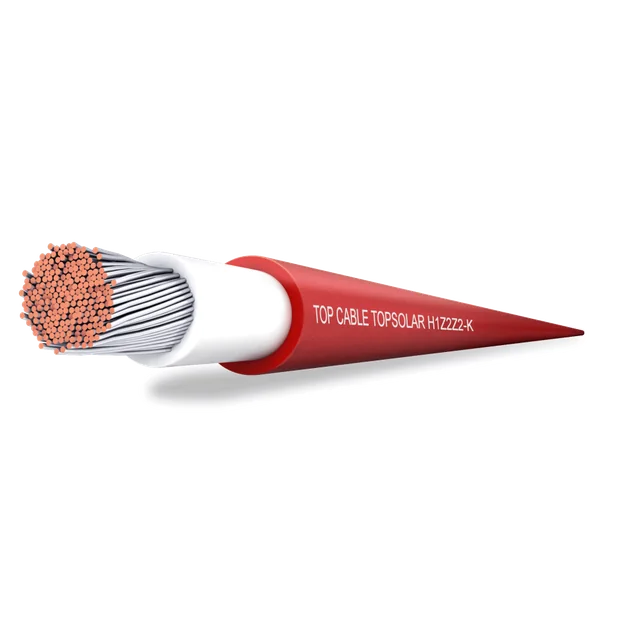 PV kabeļa augšējais kabelis TOPSOLAR PV H1Z2Z2-K (1x4 mm, sarkans)