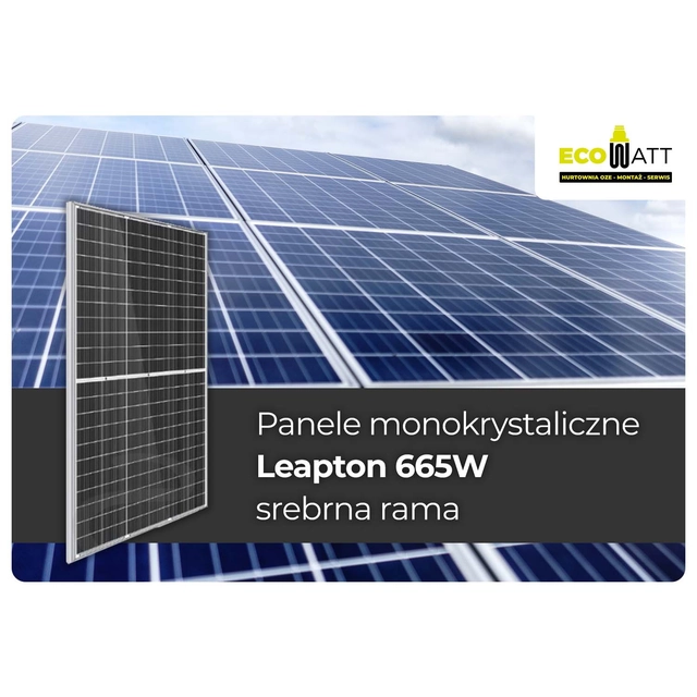 PV-modul (fotovoltaisk panel) Leapton 665W LP210x210-M-66-MH 665 silverram
