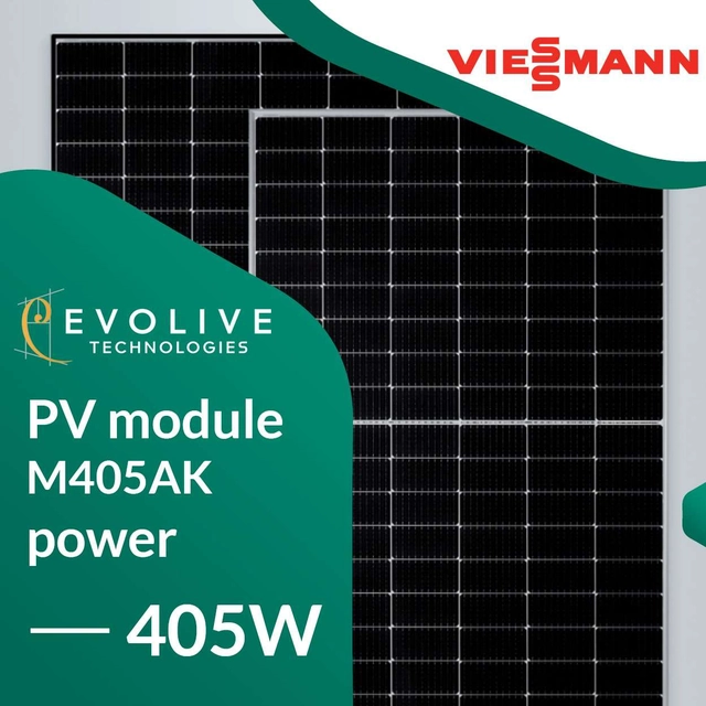 PV-modul (fotovoltaisk panel) Viessmann VITOVOLT_M405AK 405W Sort ramme