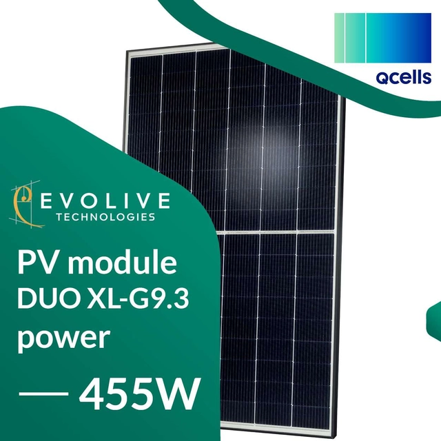 PV modulis (fotoelektriskais panelis) Q-CELLS Q.PEAK DUO XL-G9.3 455W