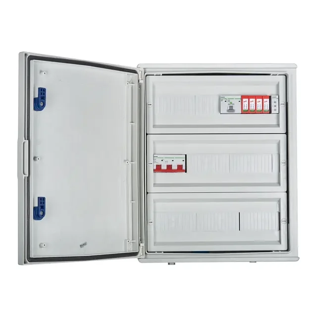 PV switchboard connectionAC hermetic IP66 EMITER with AC surge arrester Dehn type 2, 100A 3F, FR 100A, syg, phases