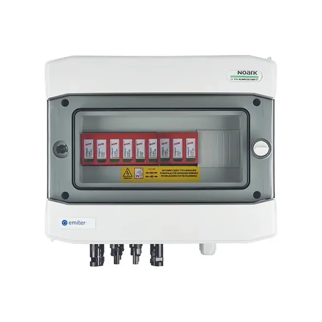 PV switchboard connectionDC hermetic IP65 EMITER with DC surge arrester Dehn 1000V type 1+2, 3x PV string, 3x MPPT