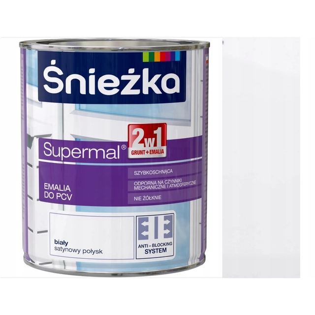 PVC-emalj Śnieżka Supermal vit satinblank 750ml