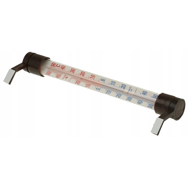 PVC GLAS RAAMTHERMOMETER 24CM BRUIN