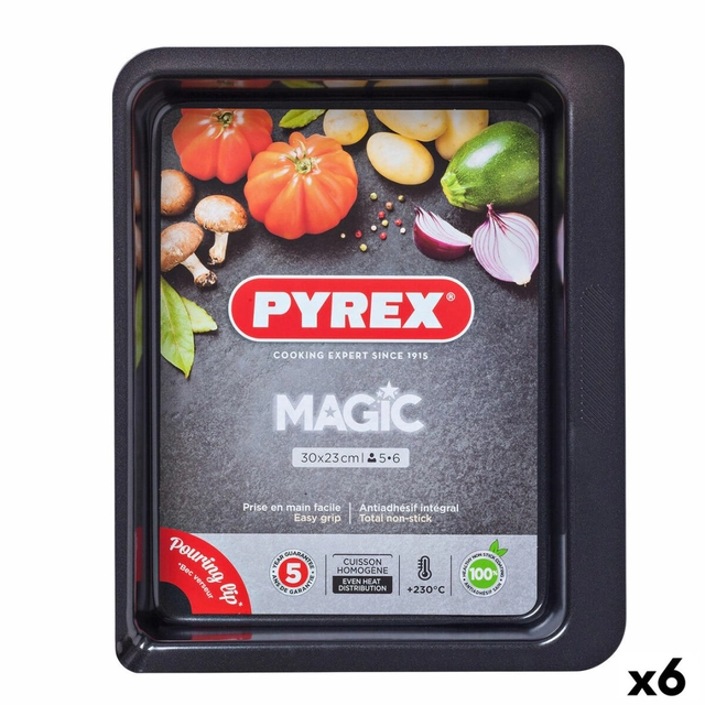 Pyrex Magic Oven Dish Rectangular Metal 30 x 23 cm 6 Pieces